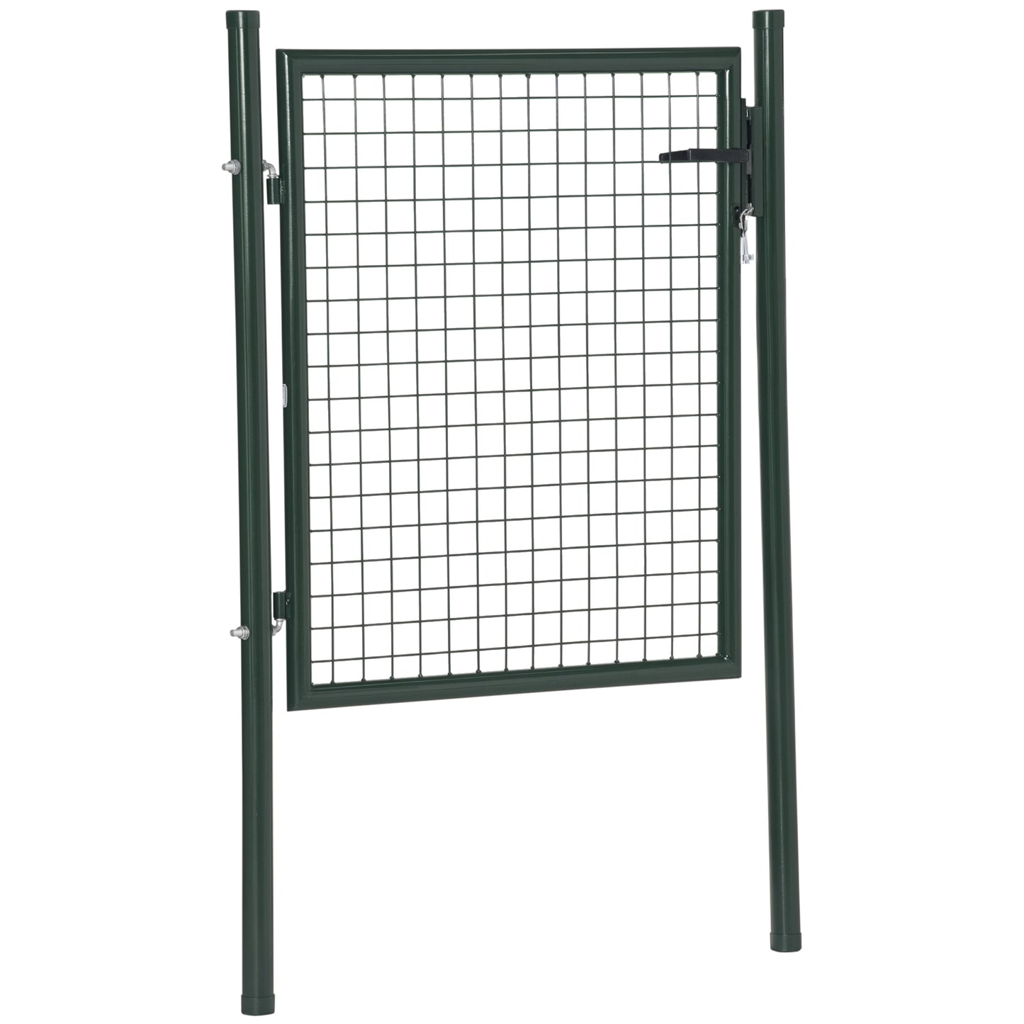 HOMCOM Green Steel Garden Gate with Lock and 3 Keys 97 x 150cm, Green