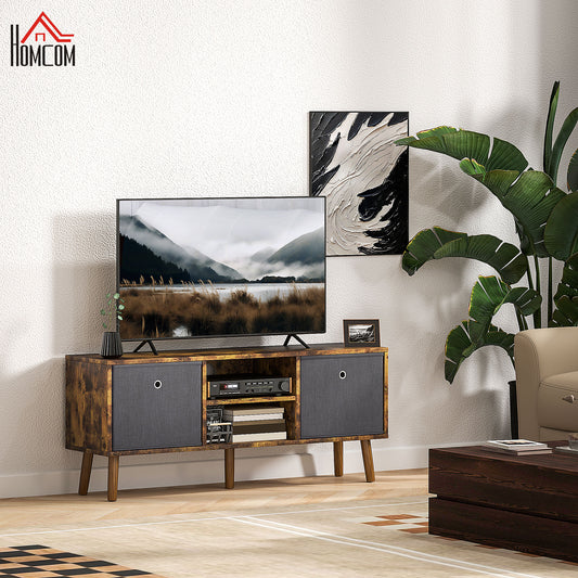 HOMCOM TV Cabinet Stand Unit for TVs up to 50'' with Foldable Drawers, Entertainment Centre for Living Room Rustic Brown--ChewyGames-ChewyGames