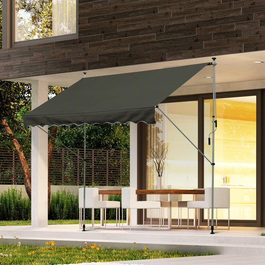 Outsunny 3x1.5m Adjustable Outdoor Aluminium Frame Awning Grey