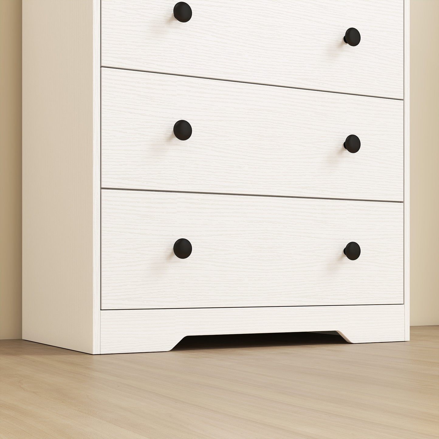 HOMCOM 4 Drawer Chest of Drawers, Modern Dresser for Bedroom, Storage Cabinet for Living Room Entryway, White Wood Effect