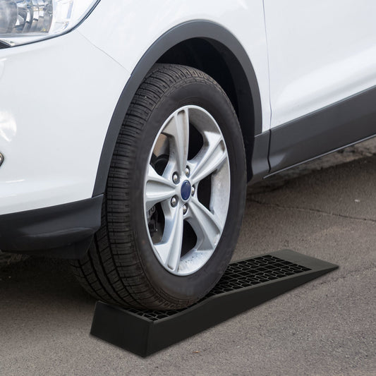 HOMCOM 2PCS Car Ramps, 3 Ton Low Entrance Plastic Curb Ramps with Anti-Slip Surface, Car Lift for Garage Workshop Cars SUVs Small Vans