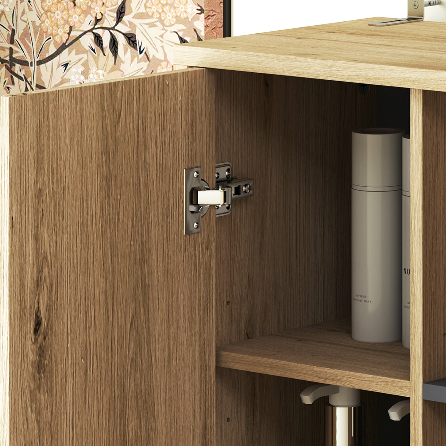 HOMCOM Multi-Storage Slim Bathroom Cabinet - Wood-Effect--ChewyGames-ChewyGames