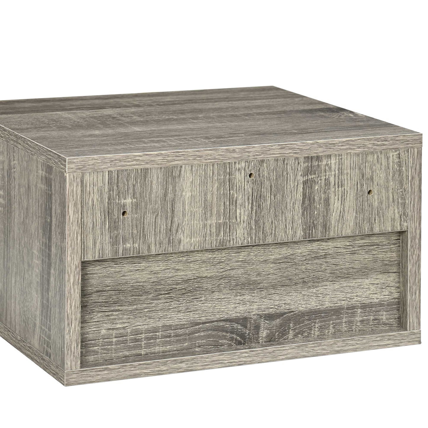 HOMCOM Floating Bedside Tables Set of 2, Wall Mounted Nightstand, Grey Wood Effect