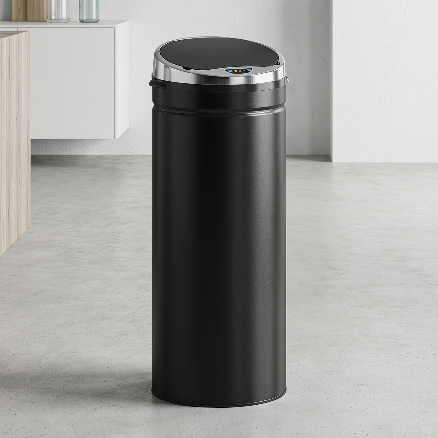 HOMCOM 50L Sensor Bin, Automatic Touchless Rubbish Bin with Soft-Close Lid, Fingerprint Resistant Stainless Steel for Kitchen, Home Office, Recycling and Waste, Black