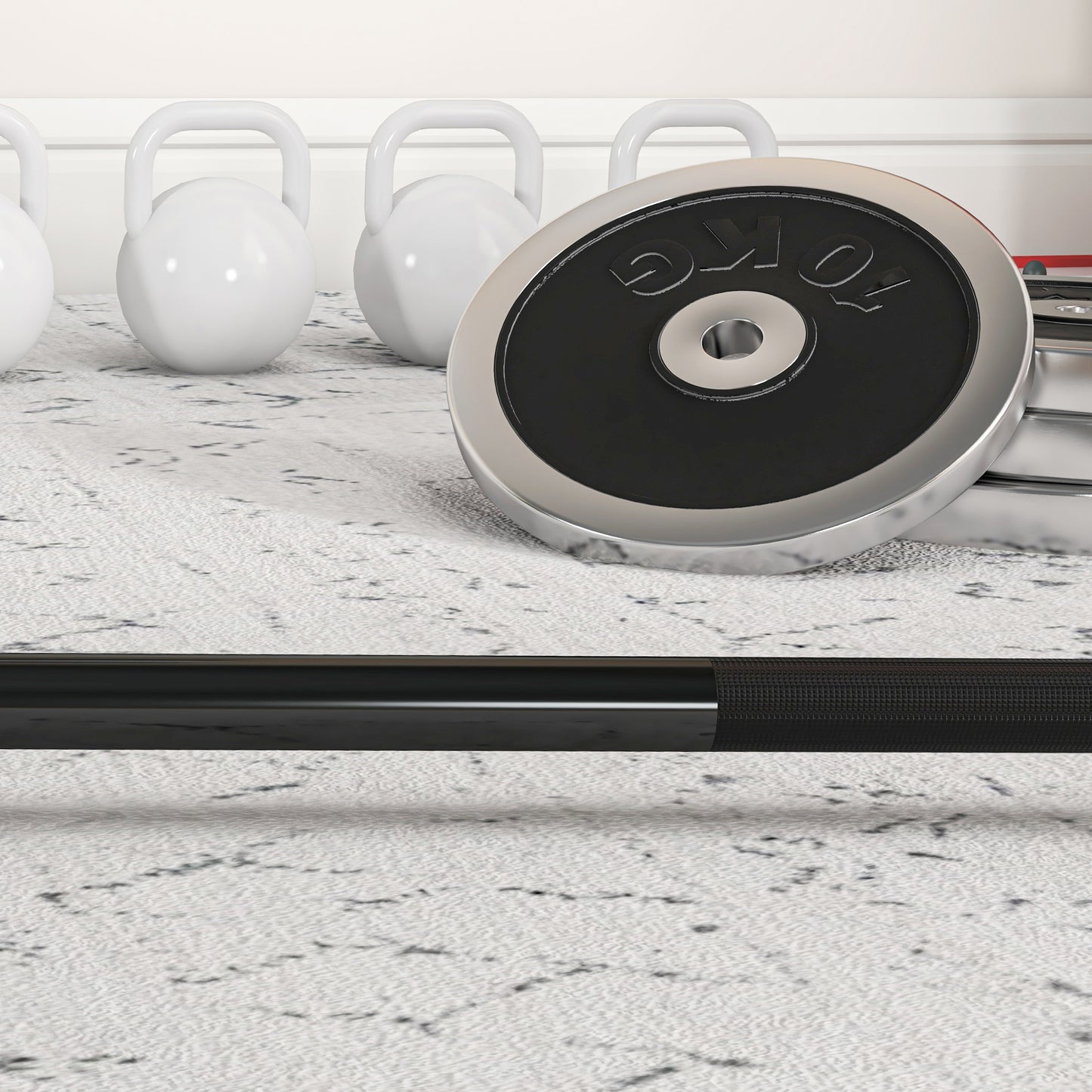 SPORTNOW 210cm Olympic Barbell Bar for 5cm Weight Plates, with Spring Clips, 19kg
