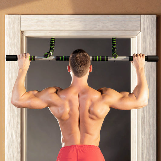 HOMCOM Doorway Pull up Bar, Door Frame Chin up Push up Bar for Home Gym Upper Body Workout, No Drilling or Screws, Green