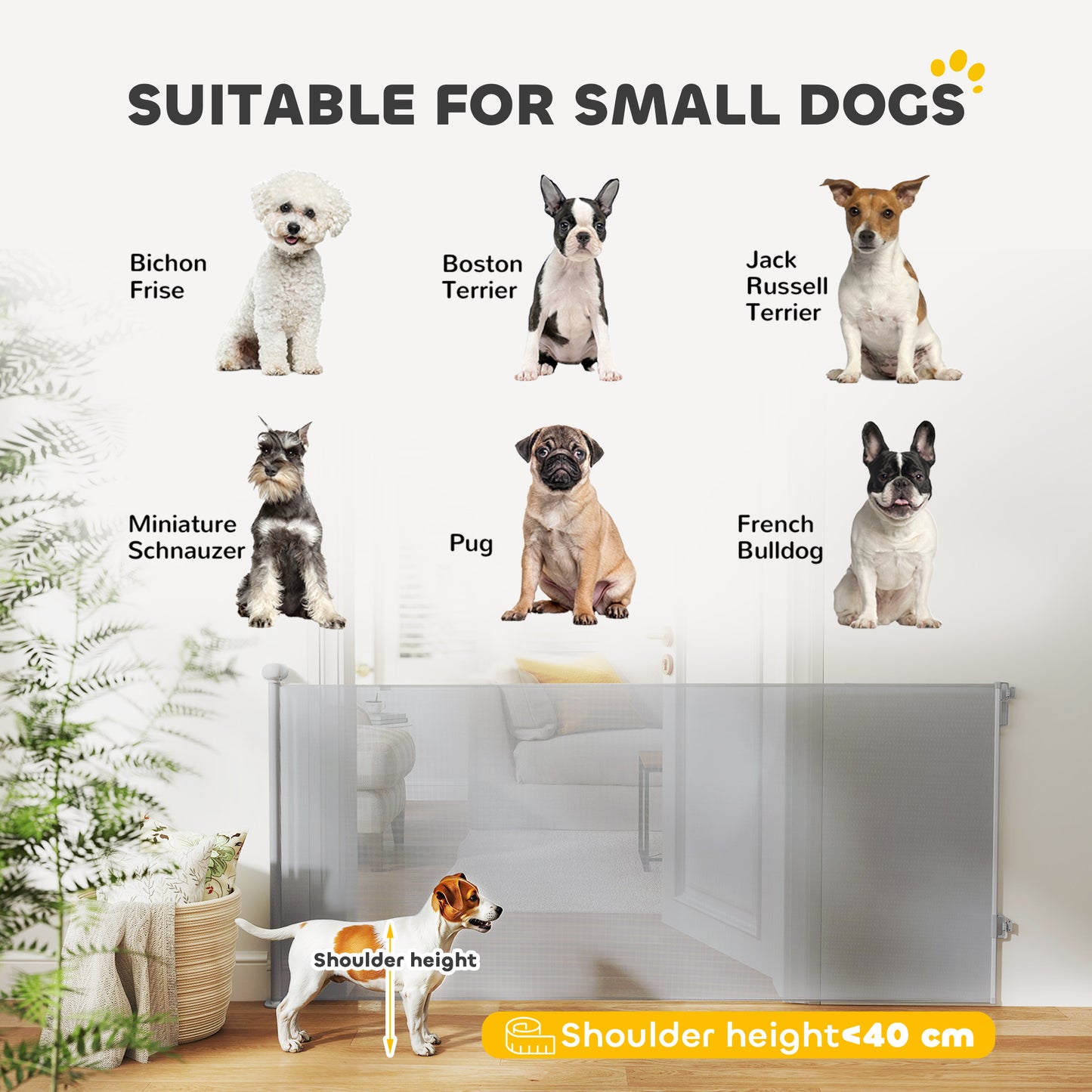 PawHut Retractable Stair Gate Extends Up to 180 cm Wide, Dog Gate for Doorways, Stairways, Hallways, Grey--ChewyGames-ChewyGames