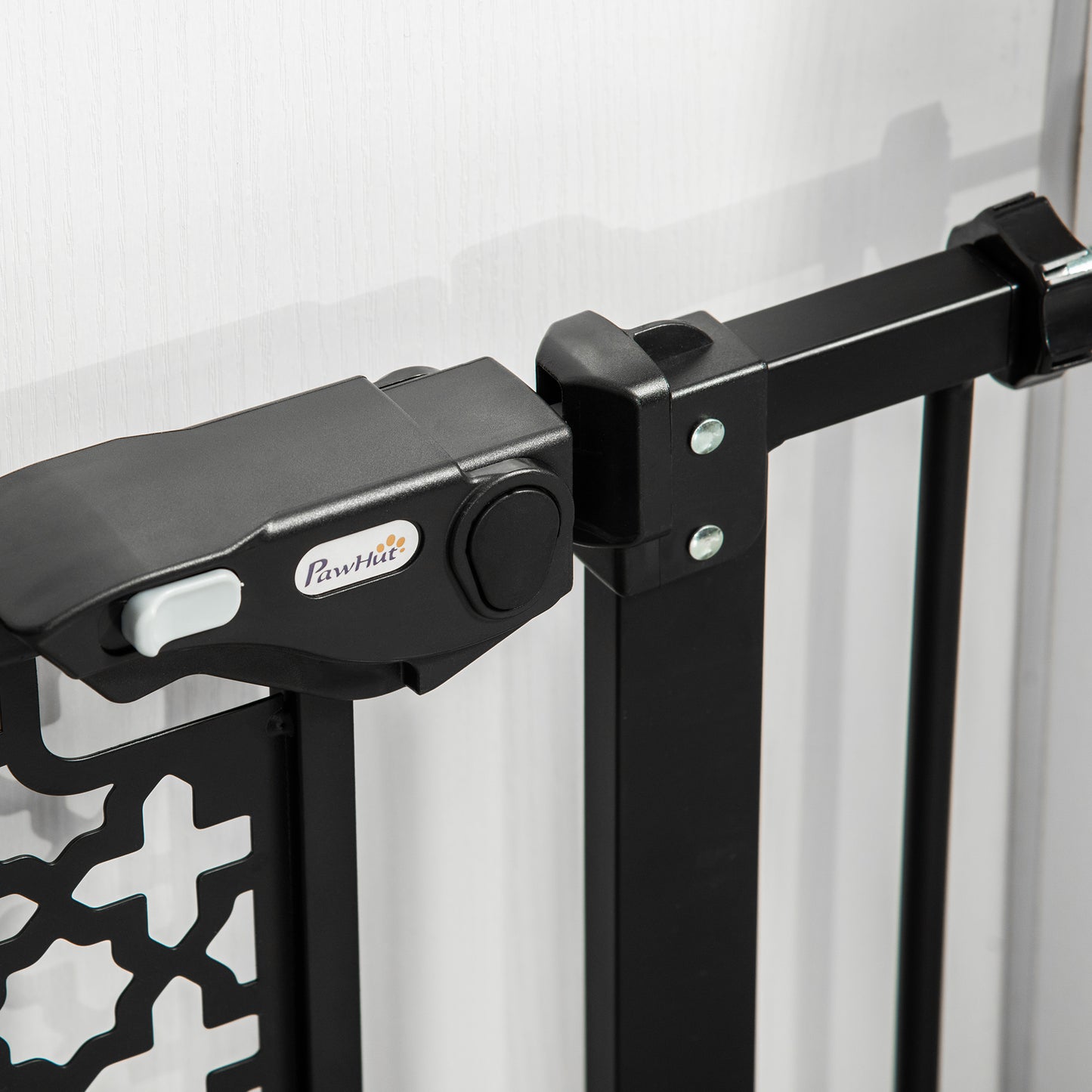 PawHut 74-80 cm Pressure Fit Safety Gate for Doorways and Staircases, Dog Gate, Pet Barrier for Hallways with Auto Close, Double Locking--ChewyGames-ChewyGames