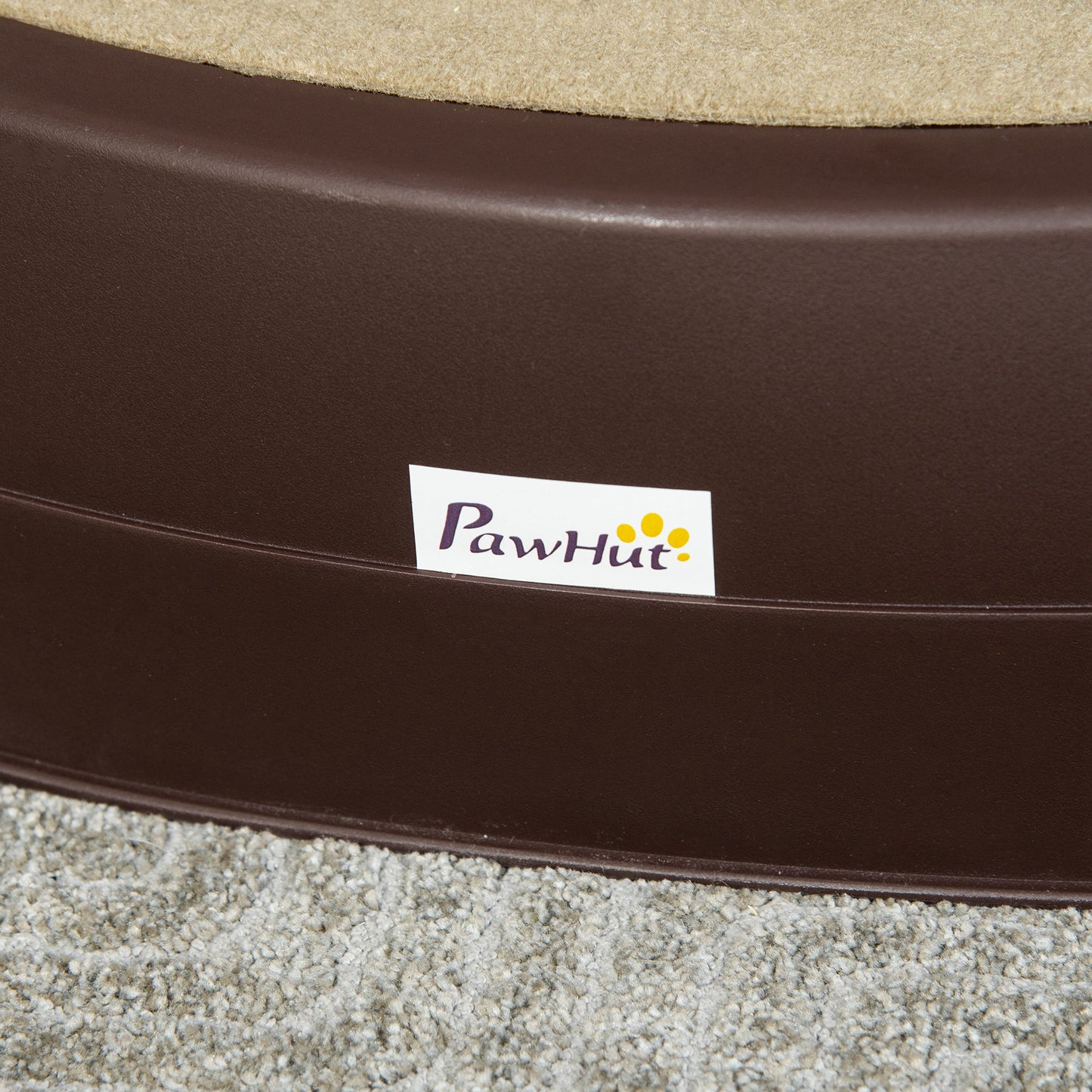PawHut Foldable Dog Steps for Bed Sofa, Portable Dog Stairs 3-Step for High Bed, Pet Stairs with Non-slip Mats for Small and Miniature Breeds, 49 x 38 x 38 cm, Brown