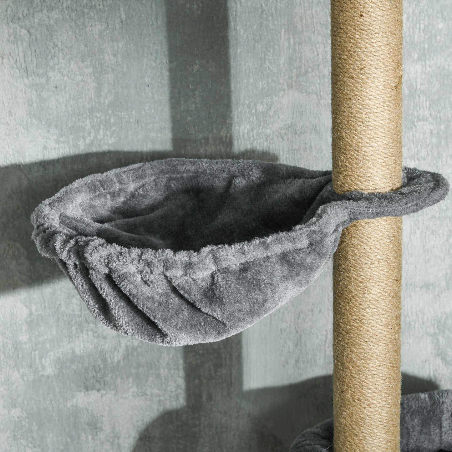 PawHut 230-250cm Floor-to-Ceiling Climbing Cat Tree Tower - Grey