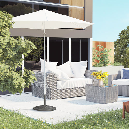 Outsunny 19KG Resin Umbrella Base Garden Parasol Base Stand Round Sun Shade Holder Suitable For Pole Between Φ38mm to Φ48mm-Outdoor Umbrella Bases-ChewyGames-ChewyGames