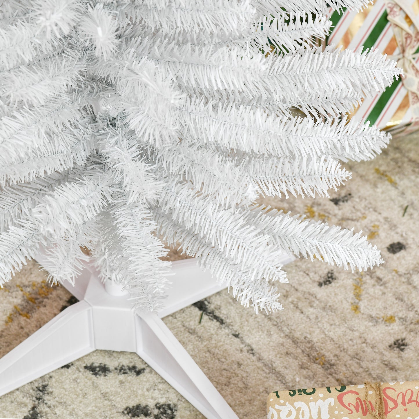HOMCOM 5ft Unlit Artificial Christmas Tree, Pencil Slim Xmas Tree with Solid Stand and Realistic Branches, White--ChewyGames-ChewyGames
