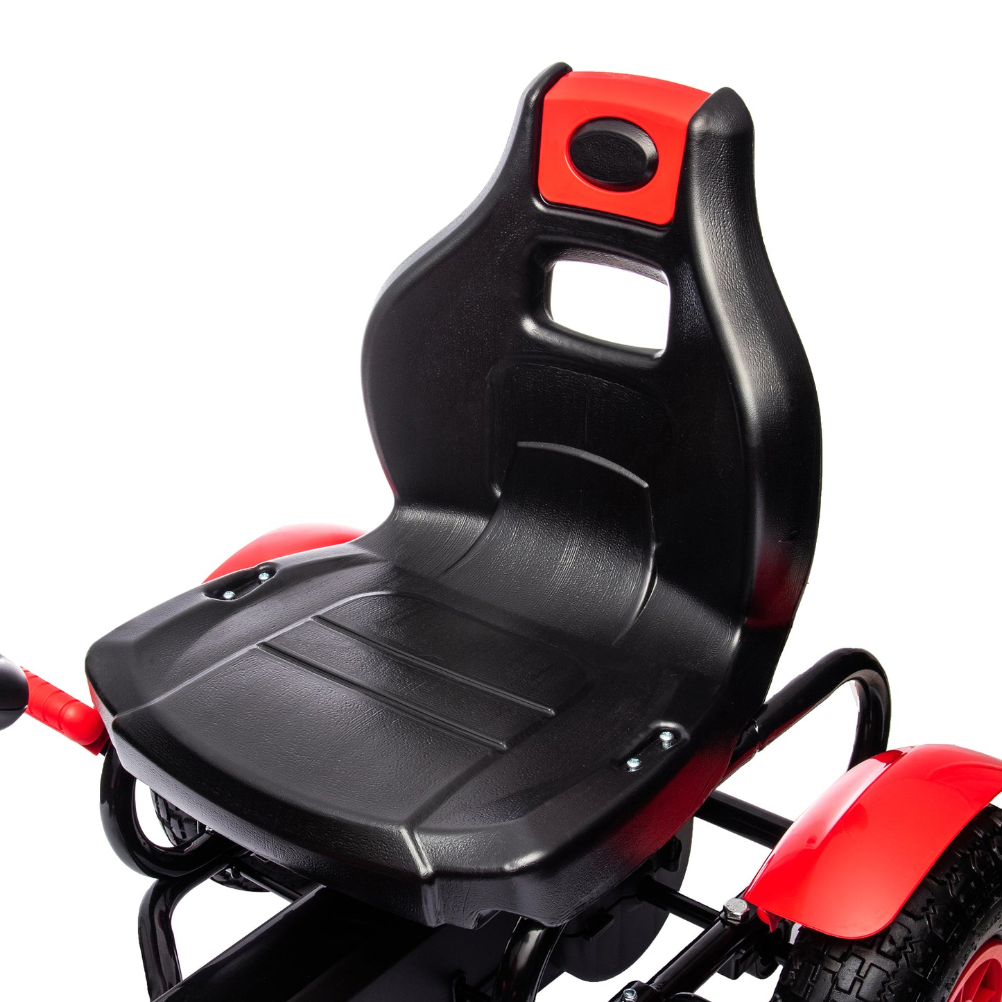 HOMCOM Pedal Go Kart, Kids Ride On Racer with Adjustable Seat, Inflatable Rubber Tyres, Handbrake for Ages 5-12 Years - Red