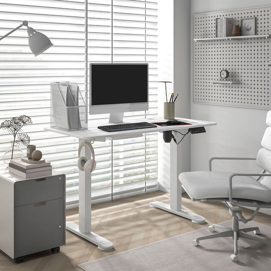 Vinsetto 72-116cm Adjustable Electric Standing Desk, 120 x 60cm Tabletop - White--ChewyGames-ChewyGames