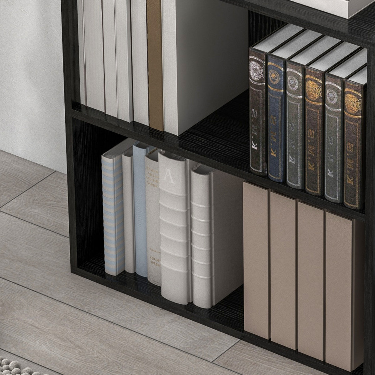 HOMCOM 2 Tier Bookshelf, Low Bookcase with Adjustable Shelf, 2 Compartments for Home Office, Living Room, Study, Black-Rack Bookcases & Shelves-ChewyGames-ChewyGames