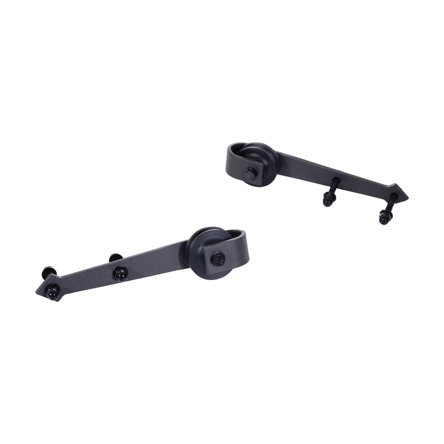 HOMCOM 6.6FT/200cm Black Sliding Door Kit for Single Barn Door, Antique Sliding Barn Door Hardware Kit with J Shape Hanger