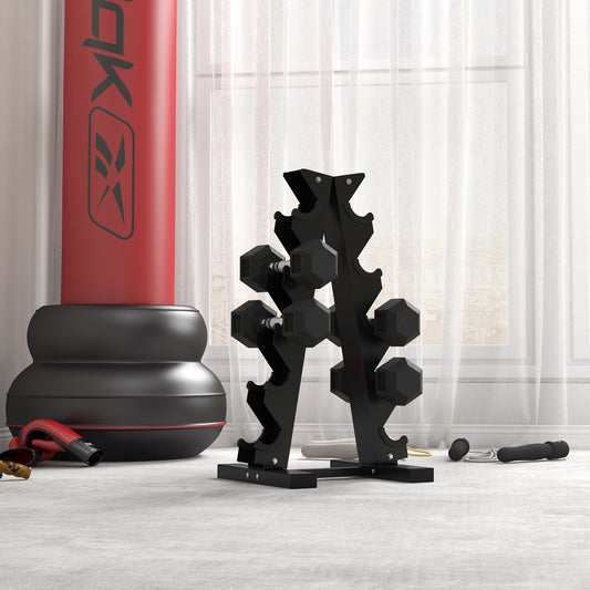 HOMCOM 2x4kg Rubber Dumbbell Sports Hex Weights Sets Home Gym Fitness Hexagonal