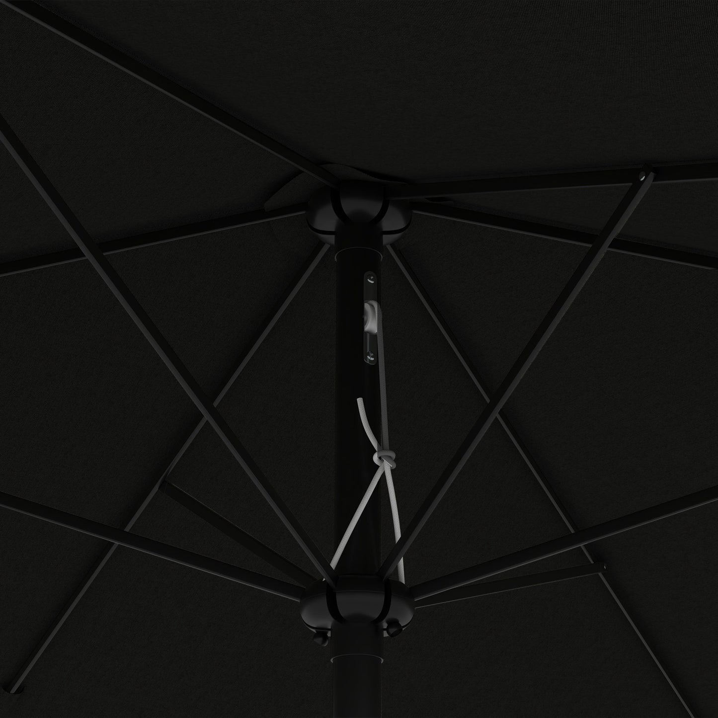Outsunny 3 x 2 m Garden Parasol Umbrella with Aluminium Pole, UPF 50+ Rectangular Outdoor Table Parasol Sun Shade with Crank & Push Button Tilt, Metal Ribs, Black