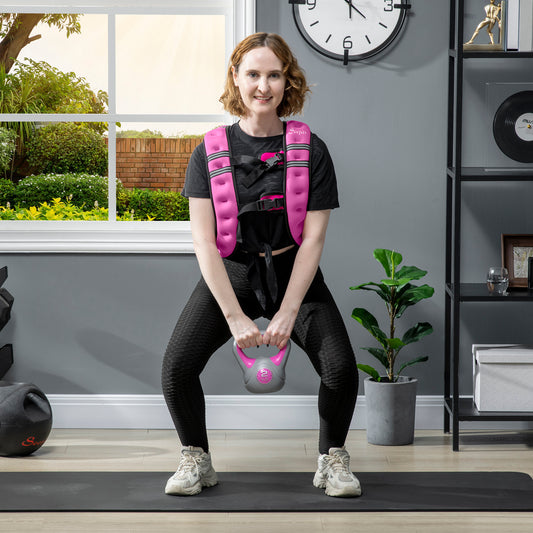 HOMCOM 8KG Weighted Vest, Running Weight Vest with Adjustable Strap, Convenient Pocket and Reflective Strips for Men and Women