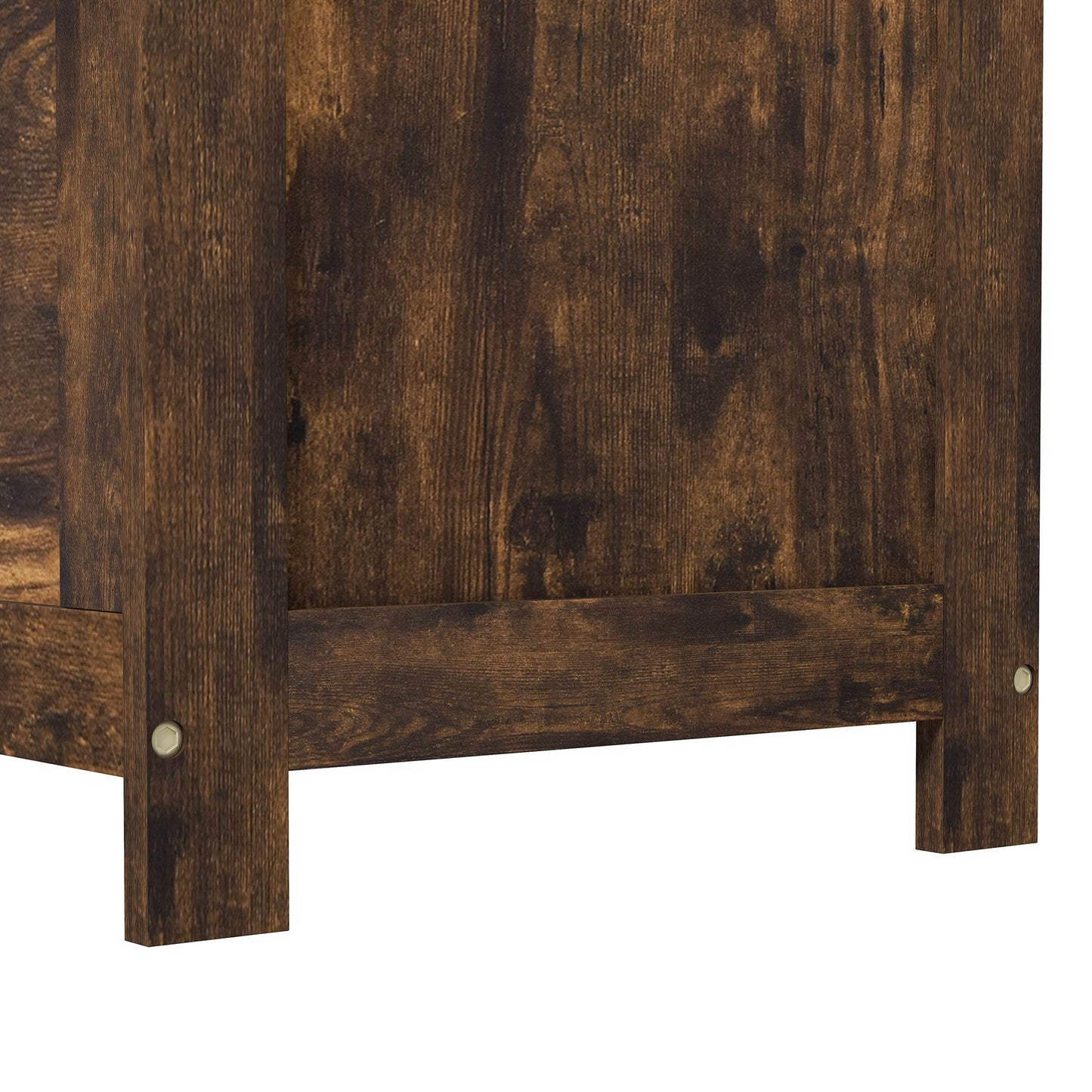HOMCOM Storage Chest, Modern Storage Trunk with 2 Safety Hinges and Cut-out Handles, Wooden Toy Box for Living Room, Entryway, 76 x 40 x 48 cm, Rustic Brown