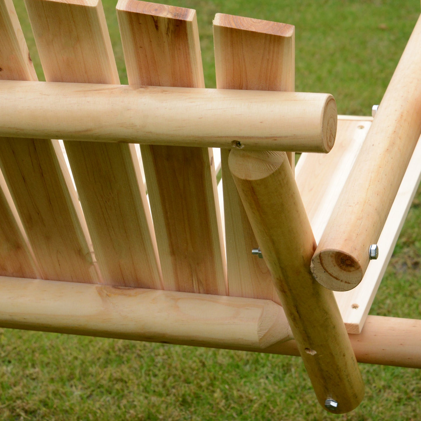Outsunny Outdoor 2 Seater Swing Chair Larch Wood Garden Swing Seat Porch Hammock Bench Lounger