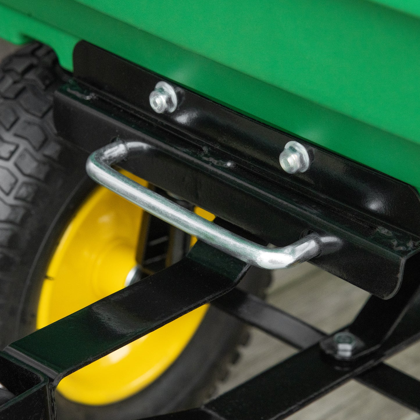Outsunny 125 Litre Large Garden Cart, Heavy Duty 4 Wheel Trolley Dump Wheelbarrow Tipping Truck Trailer - Green