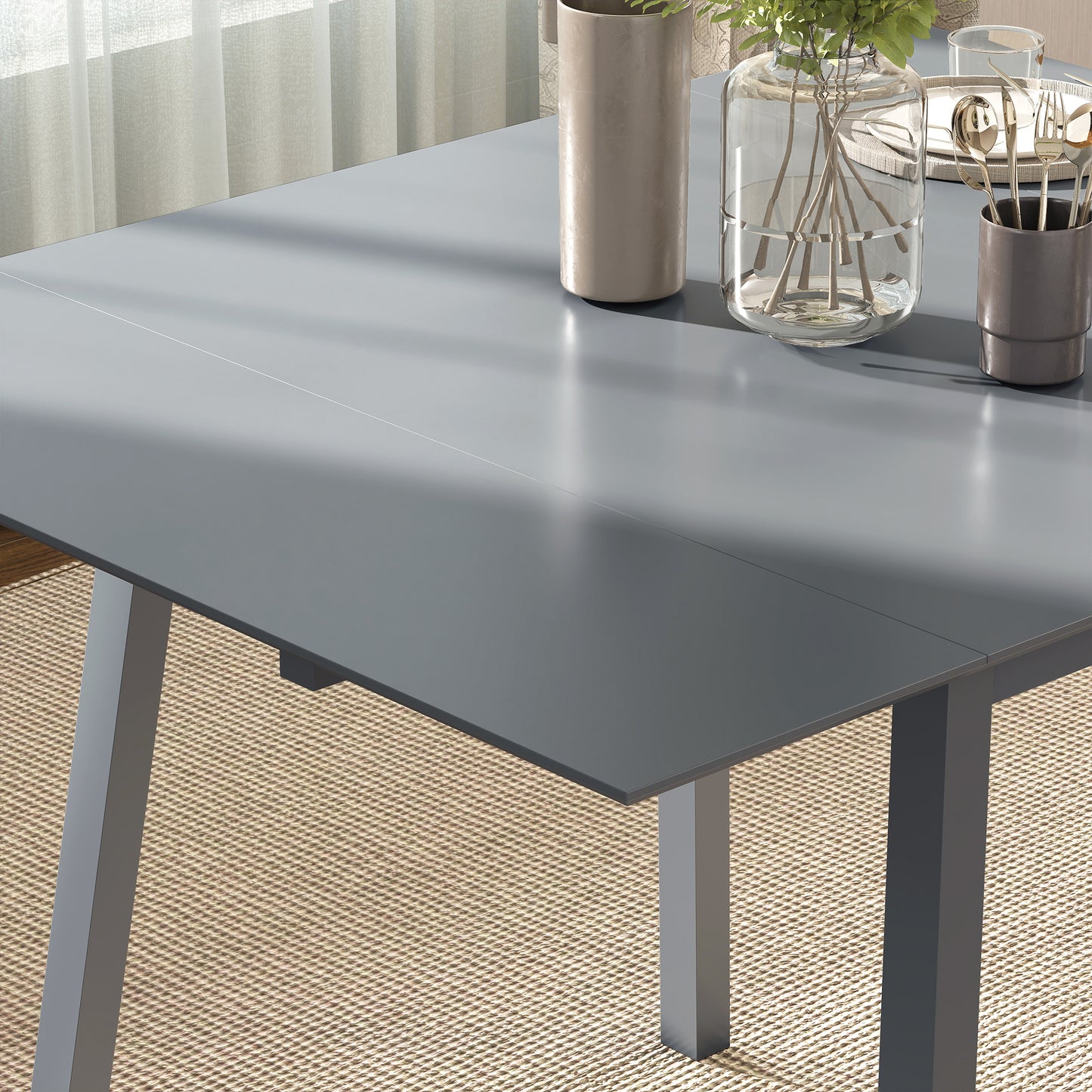 HOMCOM Solid Wood Folding Dining Table, Drop Leaf Table for 2-4 People, Rectangle Kitchen Table