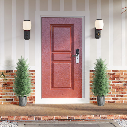 HOMCOM 90cm Artificial Cypress Trees Set of 2, UV Resistant Artificial Plants with Decorative Pot, Fake Plants for Indoor Outdoor Decor, Green--ChewyGames-ChewyGames