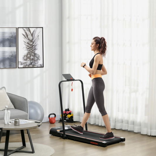 HOMCOM Foldable Walking Treadmill, with LED Display and Wheels, for Home, Office, Gym, Red--ChewyGames-ChewyGames