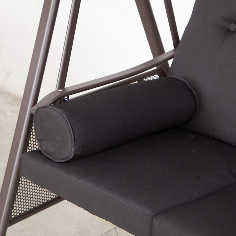 Outsunny 3 Seater Swing Chair Hammock Chair with Adjustable Canopy, Black