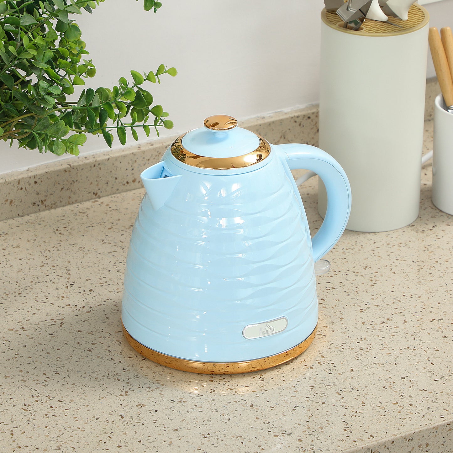 HOMCOM 3kW Rapid Boil Honeycomb Kettle - Light Blue