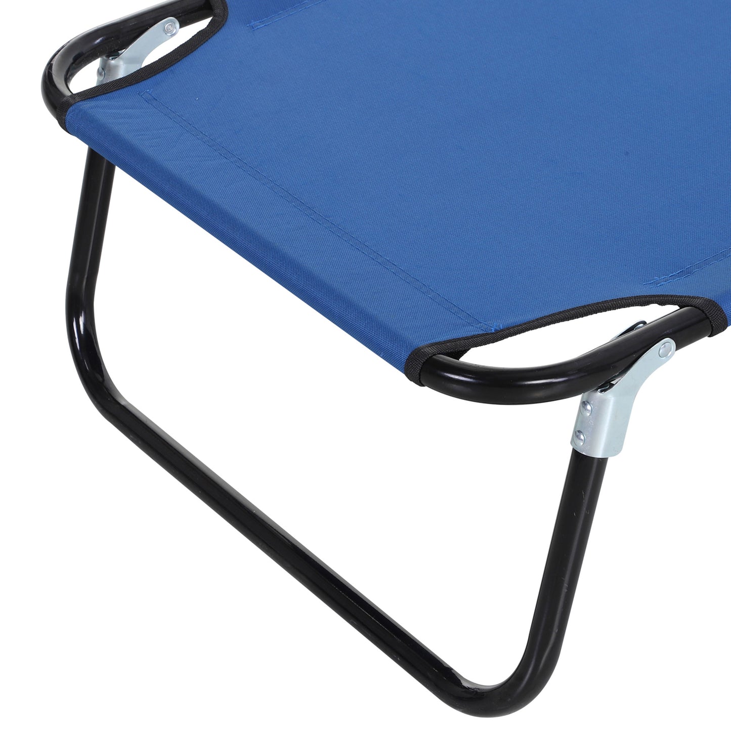Outsunny Foldable Sun Lounger with 5-Position Adjustable Backrest, Outdoor Portable Recliner Chaise Lounge Chair with Oxford Fabric for Patio, Beach, Garden, Camping, Blue