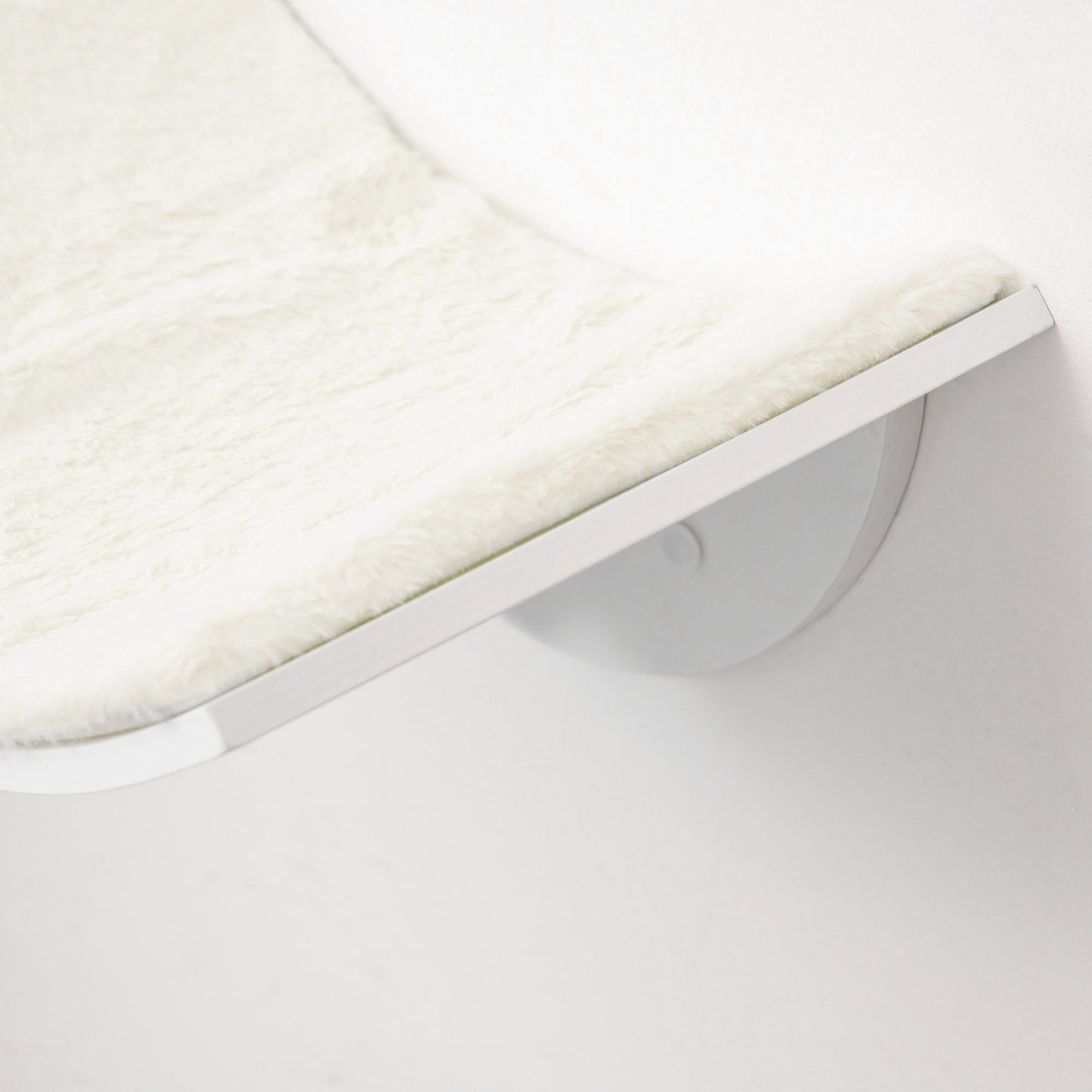 PawHut Wood Cat Shelves, Wall-Mounted Cat Shelter, Curved Kitten Bed Perch Climber Furniture 41 x 28 x 21cm White