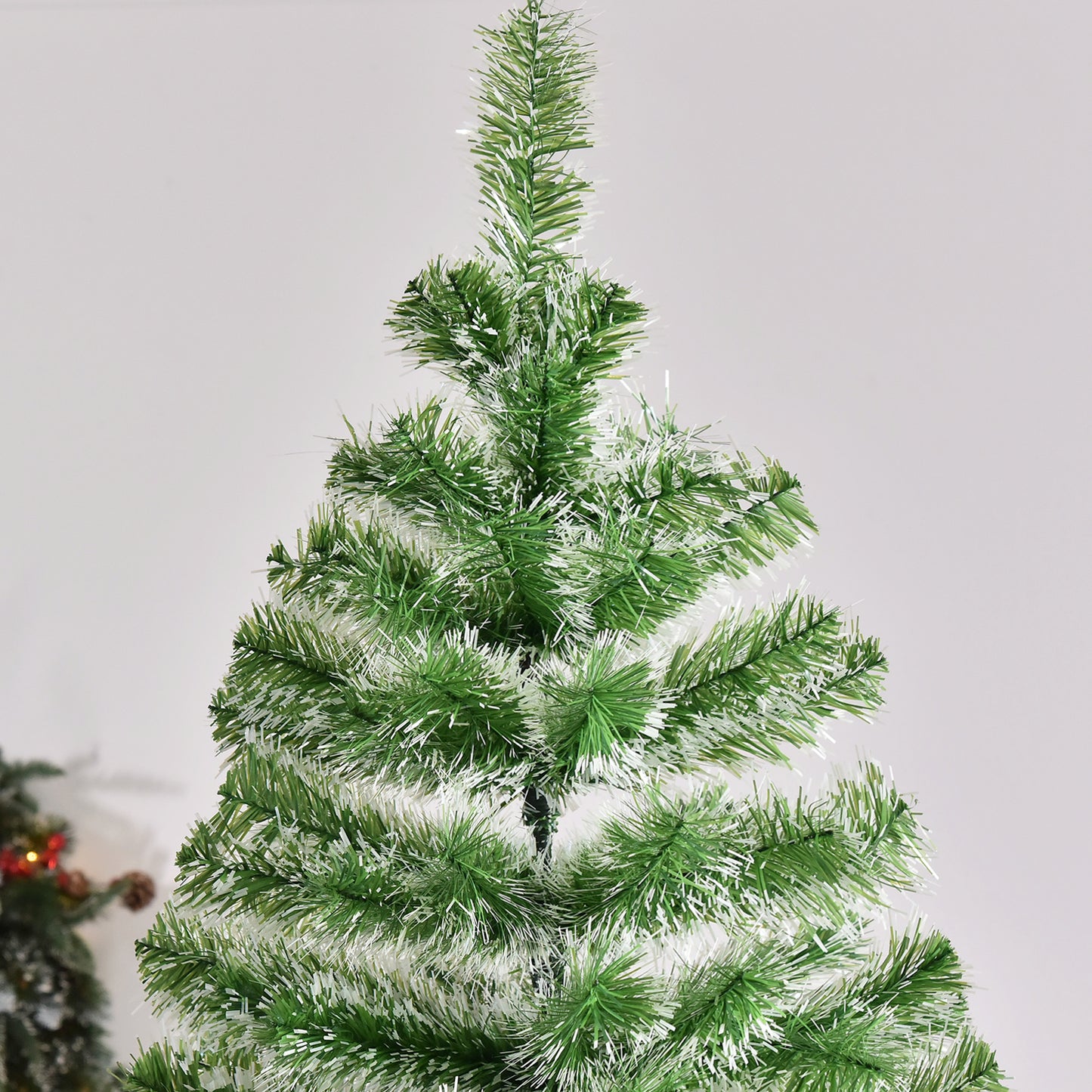 HOMCOM 7FT Indoor Christmas Tree Artificial Decoration Xmas Gift with Metal Stand Branch Tips-Artificial Trees-ChewyGames-ChewyGames