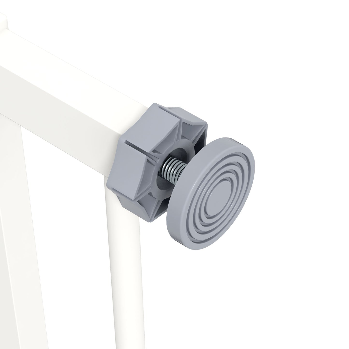 PawHut Adjustable Safety Gate w/ One Extensions, Four Adjustable Screws, White