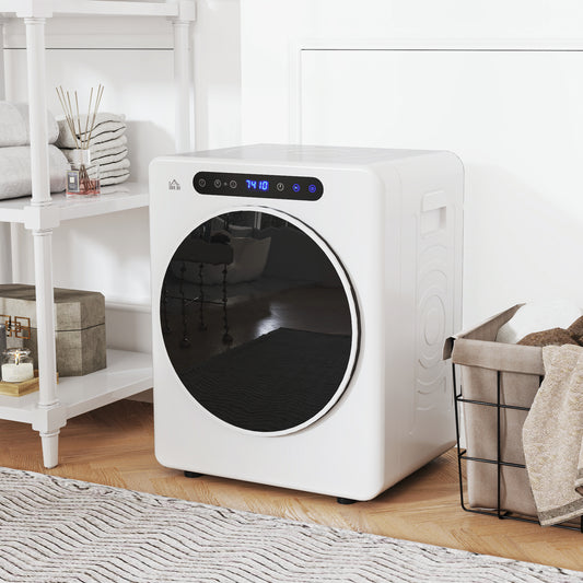 HOMCOM 4kg Compact 40-60℃ Tumble Dryer - White
