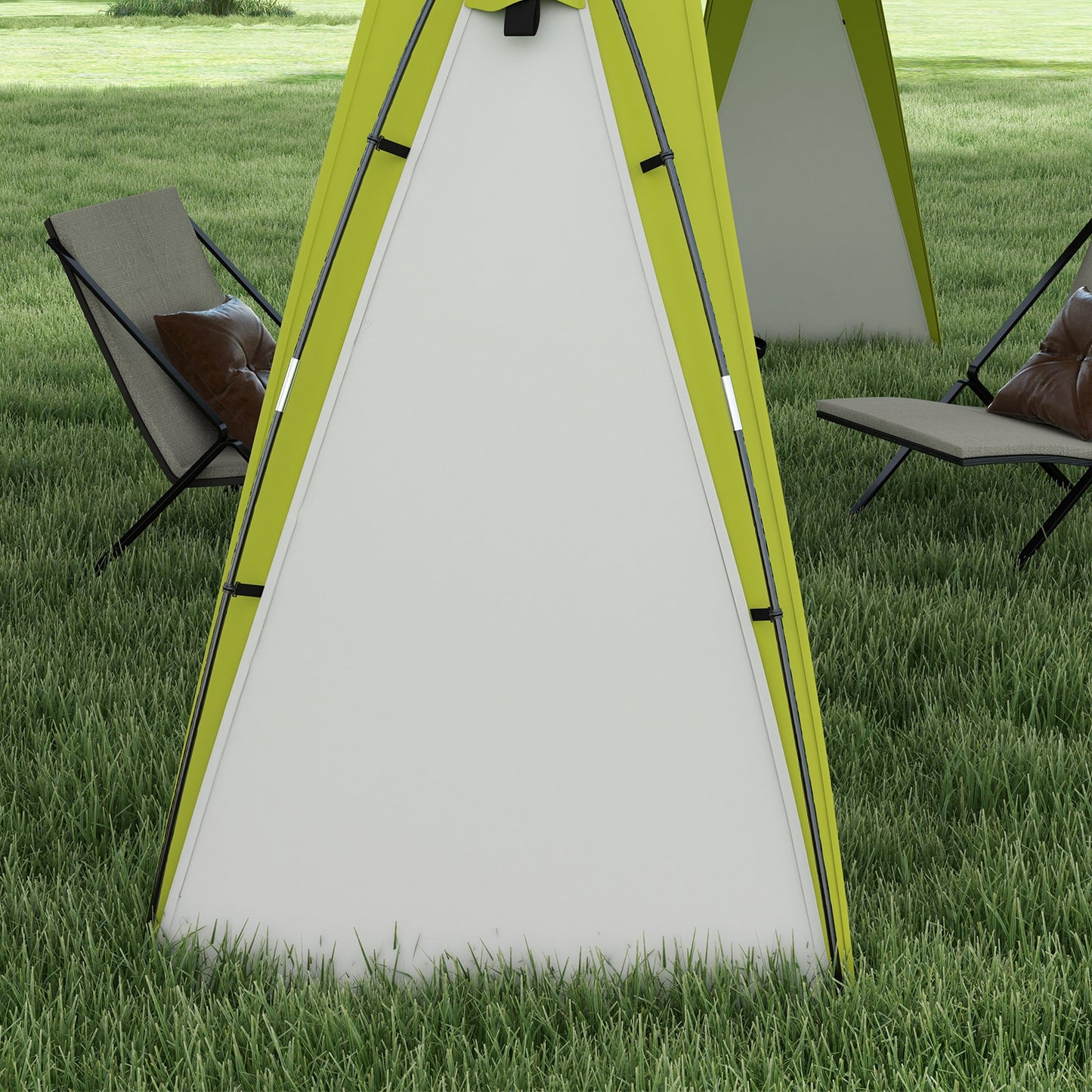 Outsunny 3.5 x 3.5M Camping Gazebo, Outdoor Event Shelter Dome Tent Garden Sun Shelter Patio Spire Arc Pavilion Camp Sun Shade Tent for 6-8 Person, Green