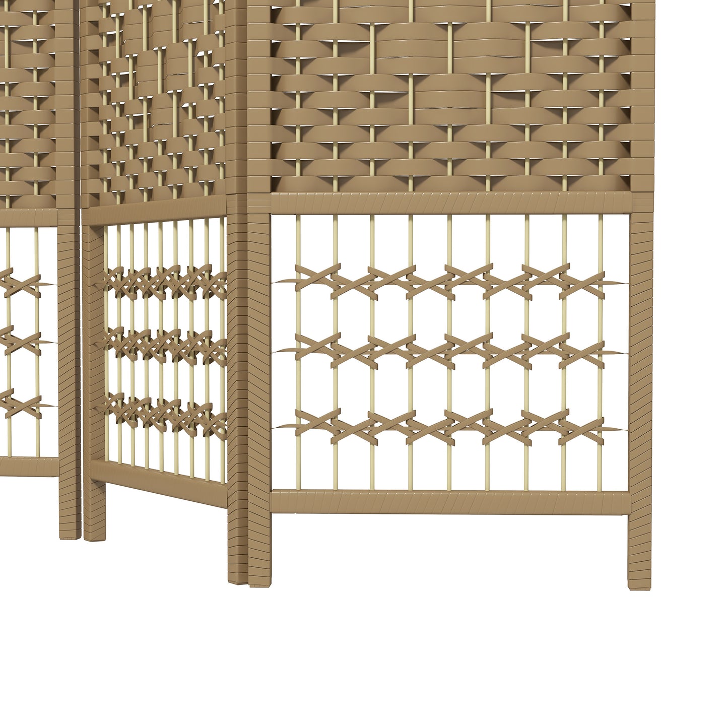 HOMCOM 3 Panel Folding Room Divider, Privacy Screen, Paravent Partition Separator for Living Room, Bedroom, Natural Wood