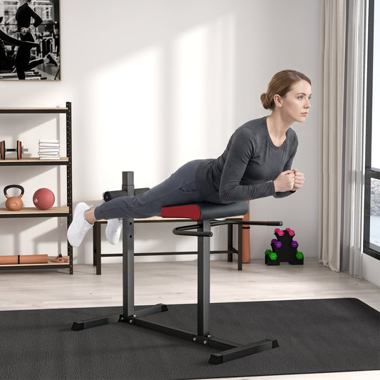 SPORTNOW Back Extension Roman Chair, Hyperextension Bench with Adjustable Leg Roller for Back, Abdominal and Gluteal Training