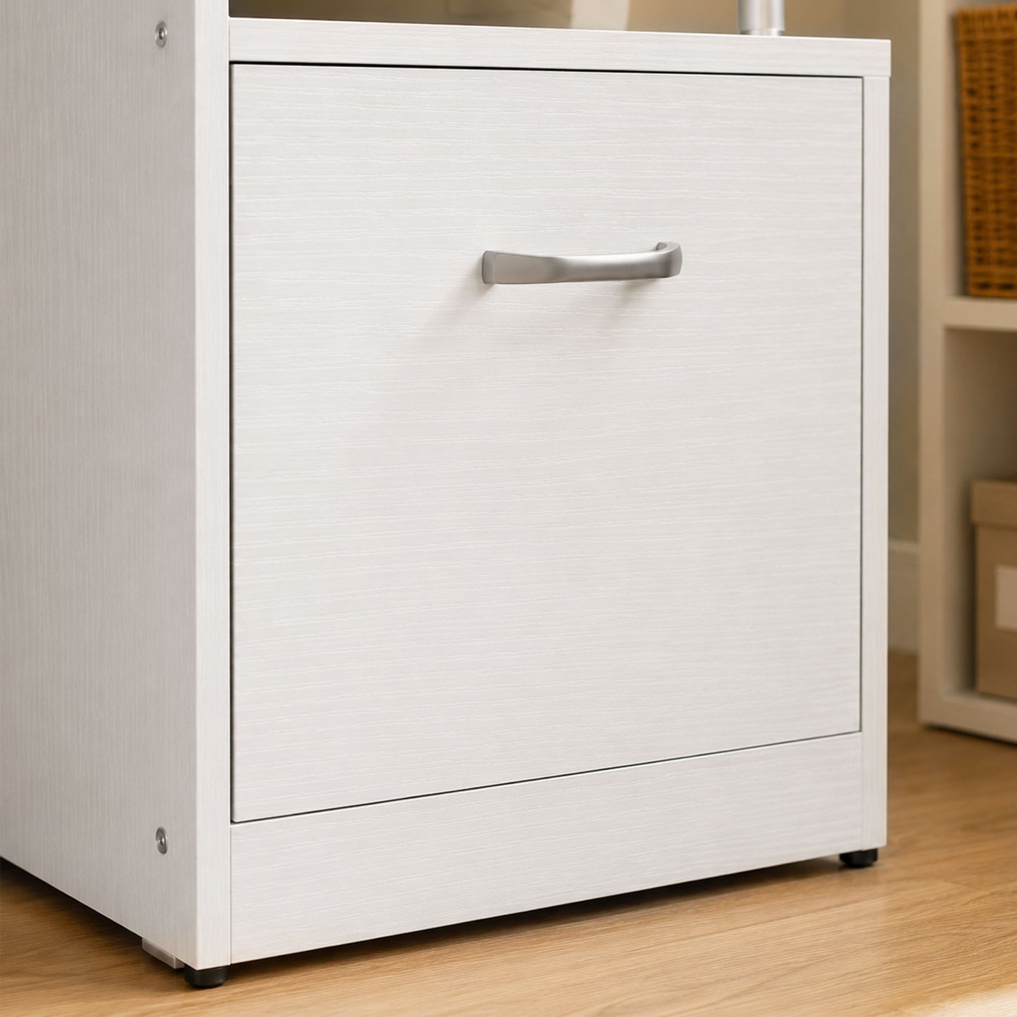 HOMCOM Computer Desk with Drawer Shelves CPU Storage Rack White