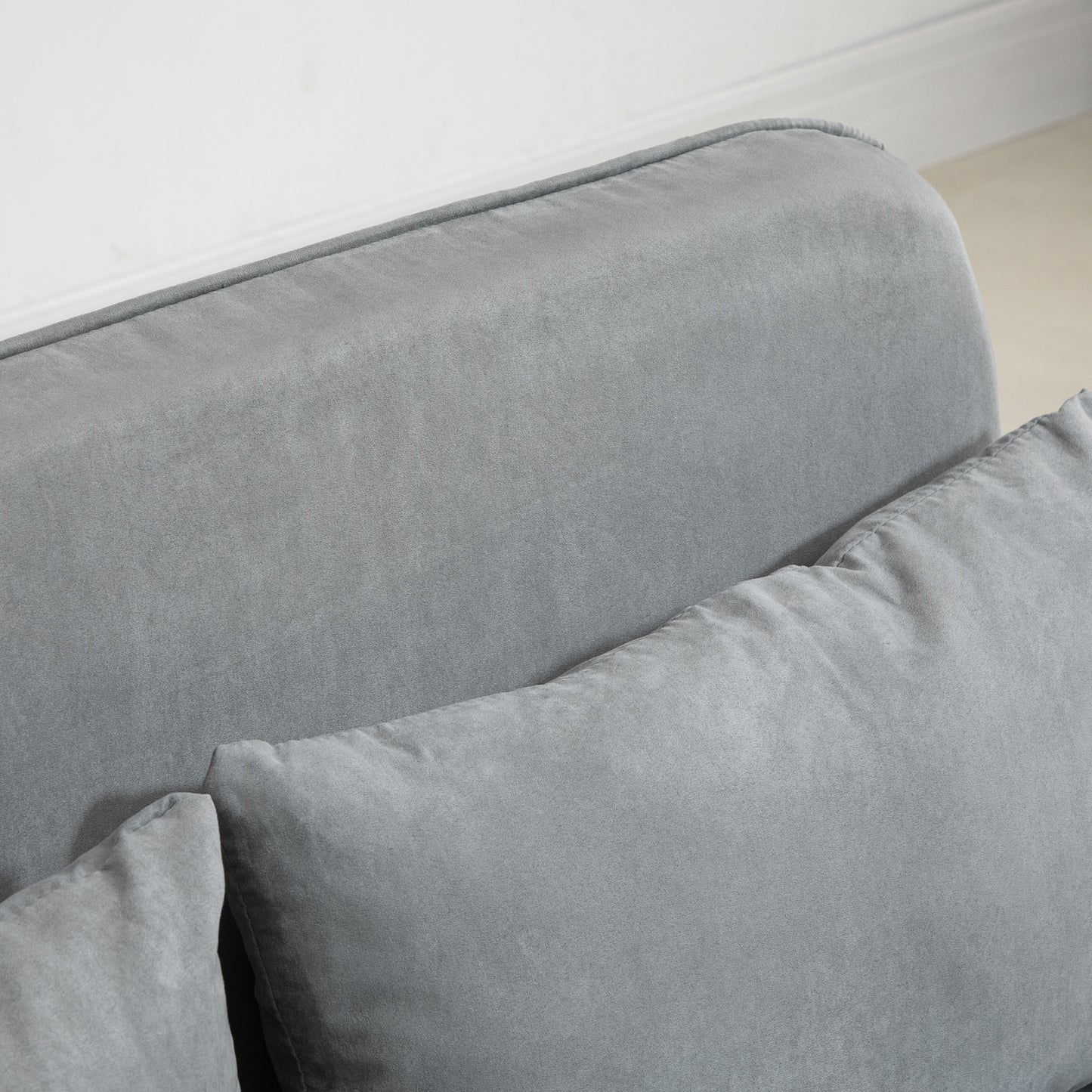 HOMCOM Two-Seater Click-Clack Sofa Bed with Pillows - Light Grey