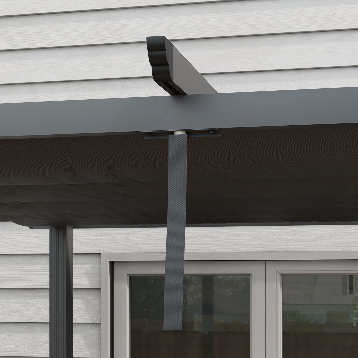 Outsunny 3 x 3m Aluminium Pergola with Retractable Roof and L4 Wind-proof - Dark Grey
