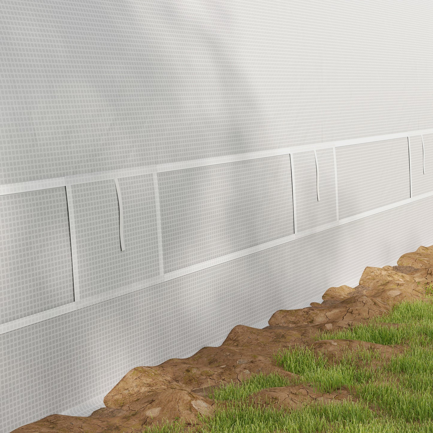 Outsunny 6x3m Polytunnel Greenhouse for Seedlings & Plants Upgraded Structure Mesh Door Windows, White