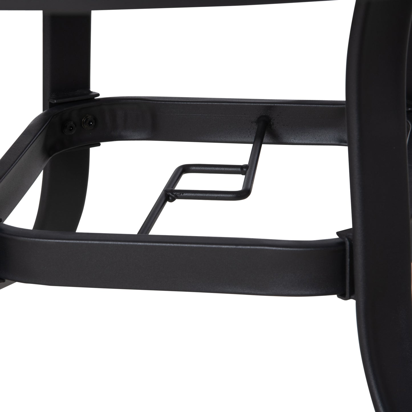 Outsunny 106cm Round Garden Dining Table with Parasol Hole, Tempered Glass Top, Steel Frame
