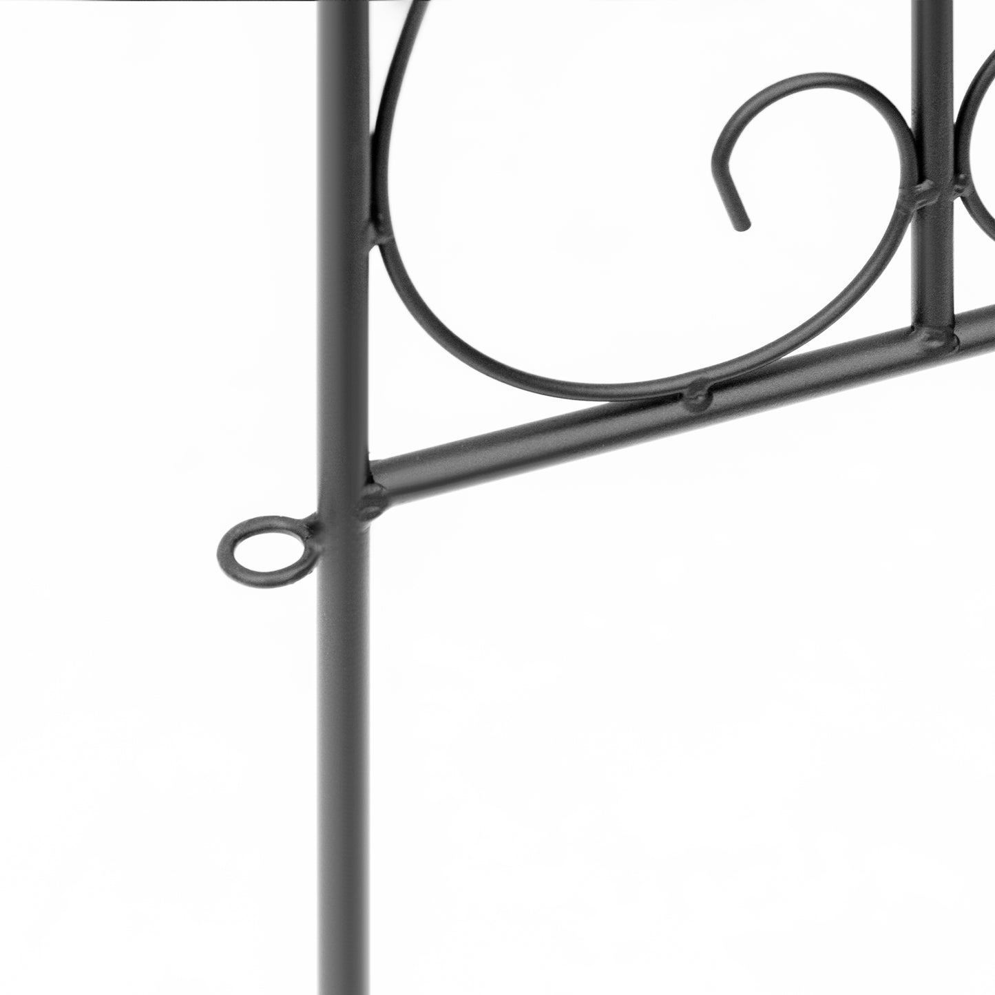 Outsunny Decorative Garden Fencing, 83cm (H) x 3m (L) 5PCs Outdoor Picket Fence Panels, Rustproof Metal Wire Landscape Flower Bed Border Edging Animal Barrier, Black