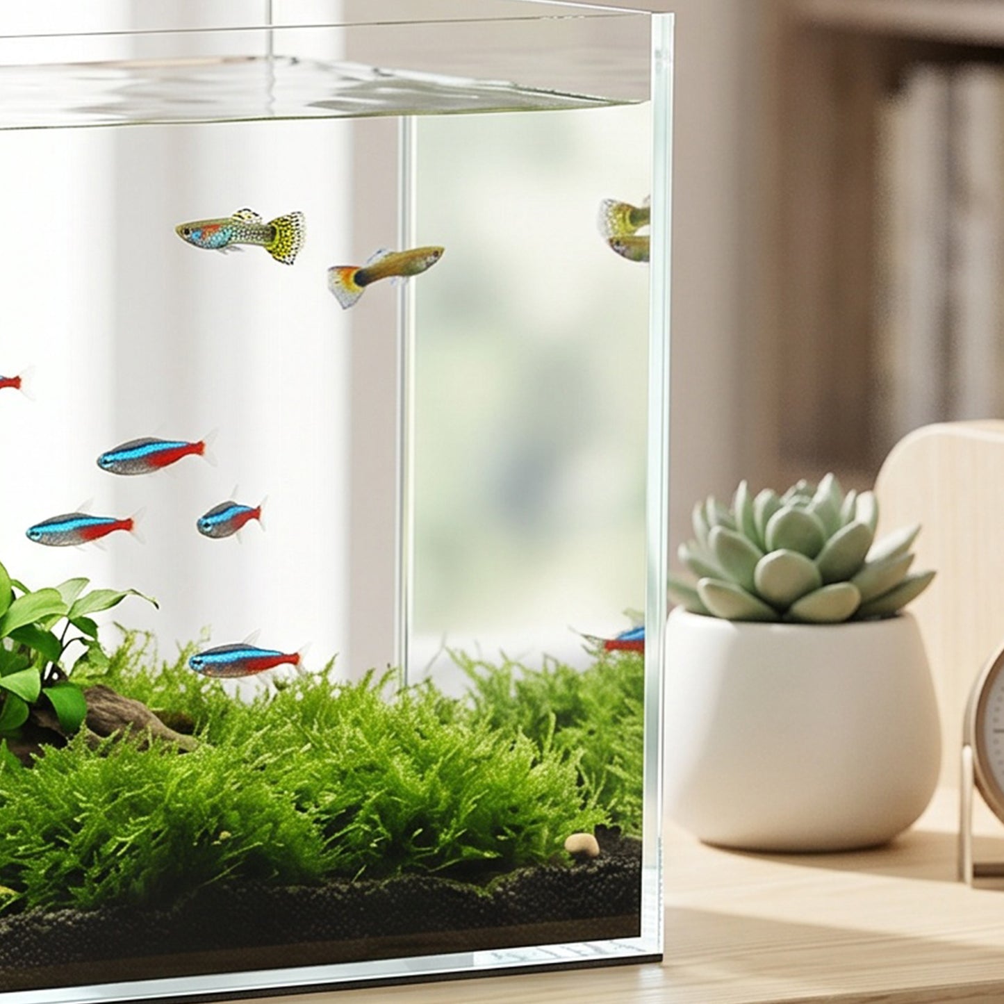 PawHut Fish Tank Bare Glass for DIY Glass Aquarium with Protective Base Mat 43L Transparent for Fish Shrimps