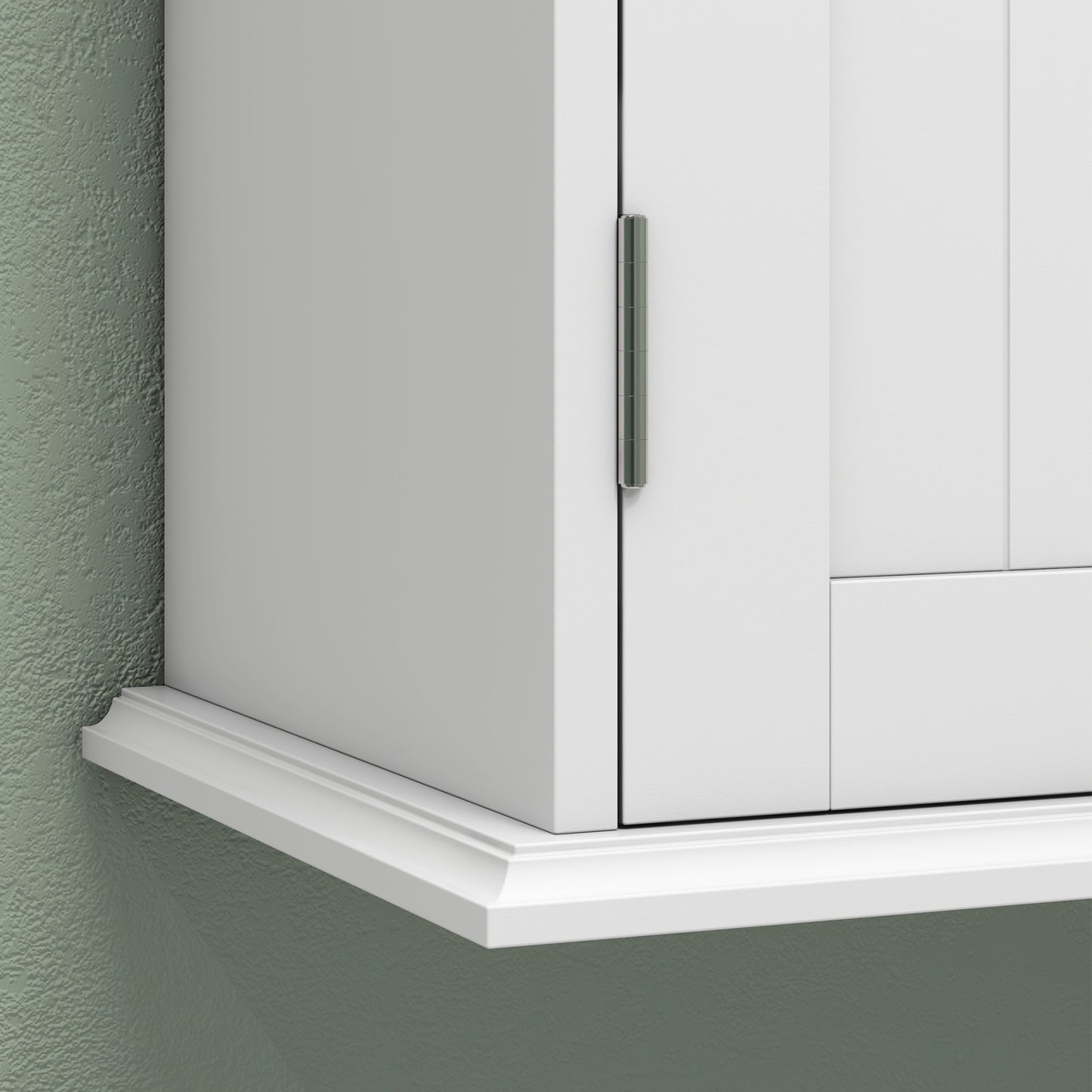 HOMCOM Bathroom Wall Cabinet, 3-Tier Wall-Mounted Bathroom Storage Cabinet with Adjustable Shelf, White