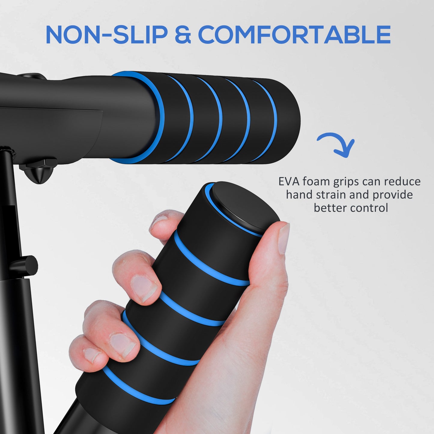 SPORTNOW Pull-Up Bar, No-Drilling Chin-Up Bar, Push-Up Stand with Resistance Bands, Padded Handles for Home Gym Exercise, Blue