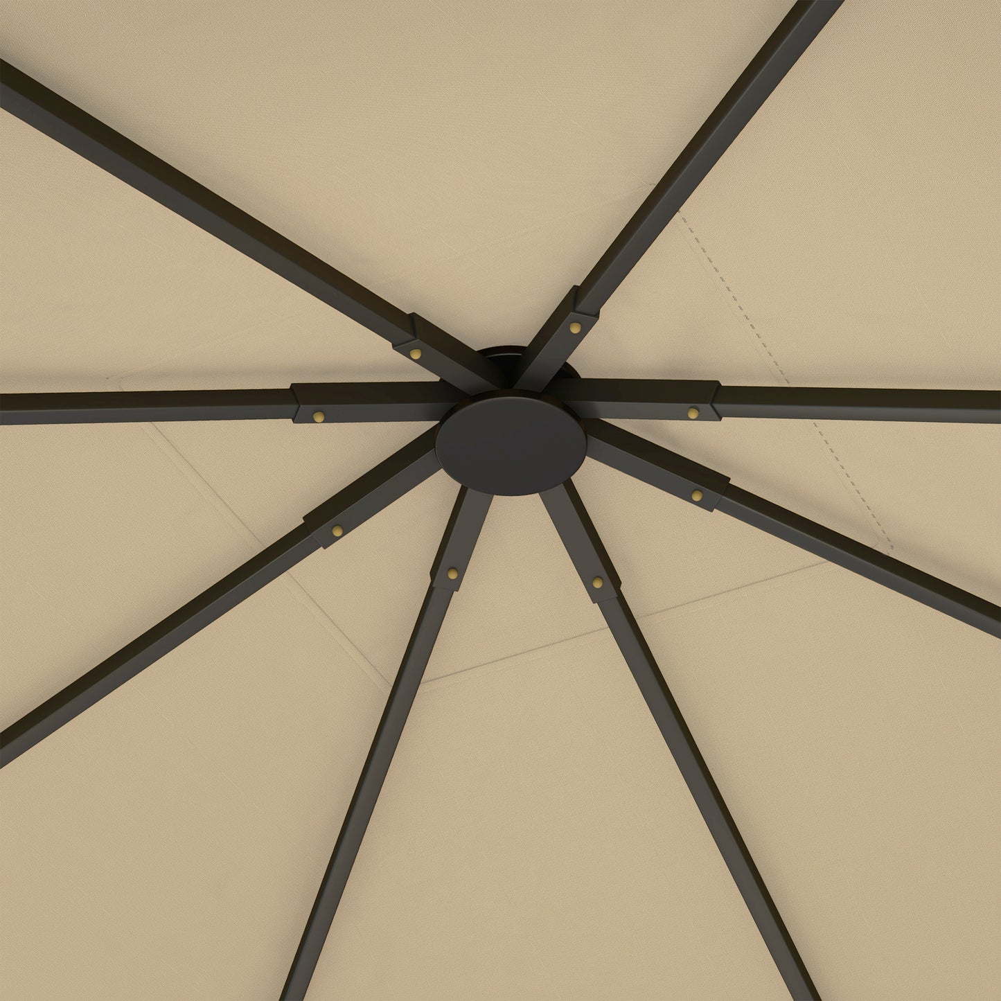 Outsunny 3 x 3(m) Gazebo Canopy Replacement Cover, Garden Gazebo Roof Replacement with Drain Holes, Water Resistant PVC Coating, 370g/㎡, UPF30+, TOP COVER ONLY, Beige