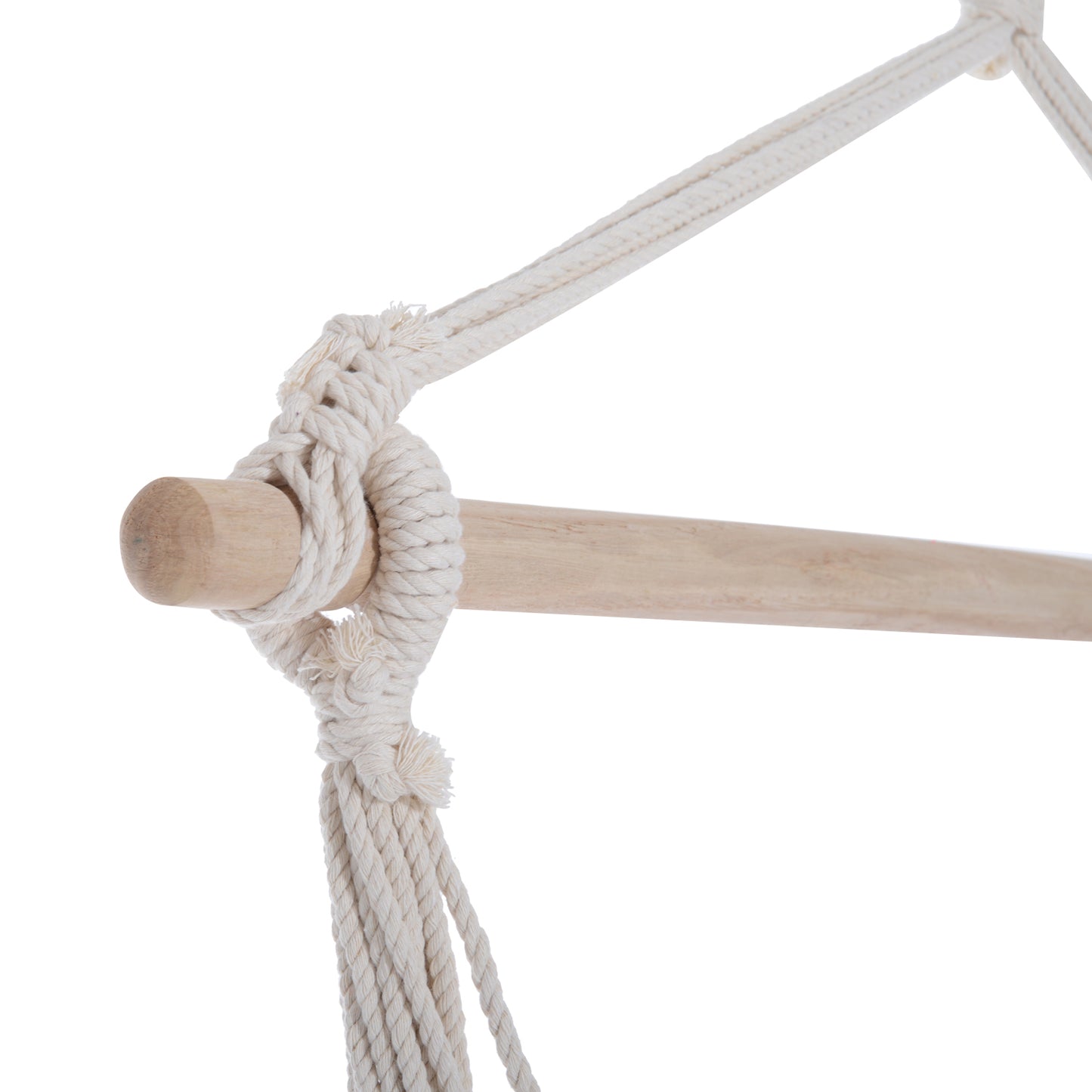 Outsunny Outdoor Hanging Rope Chair with Cotton Rope, Garden Hammock Chair with Wooden Support Bar Cotton Cloth, Portable Garden Chair for Patio & Tree, Red--ChewyGames-ChewyGames